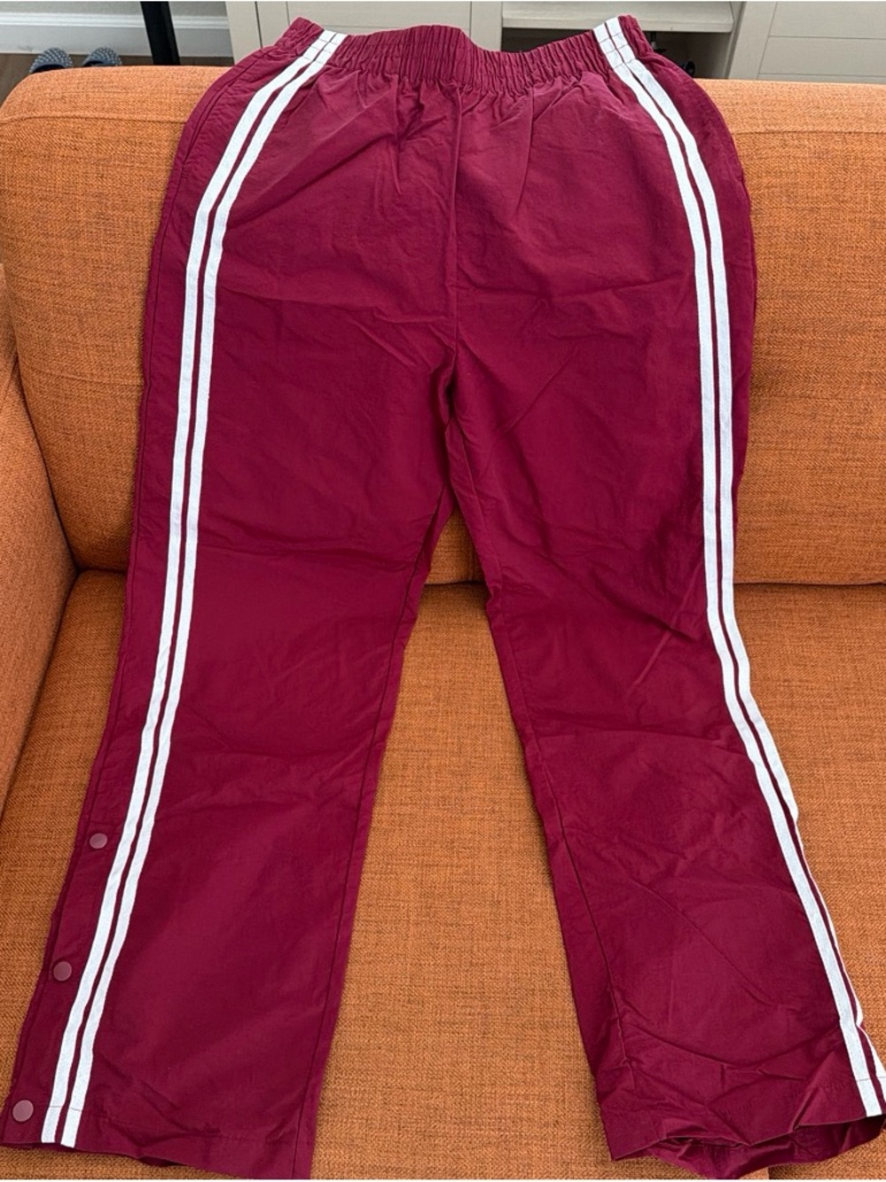No bounderies Maroon Track Pants with White Stripe